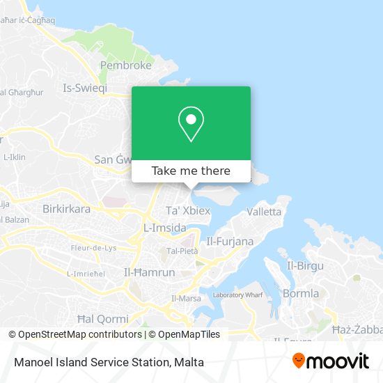 Manoel Island Service Station map