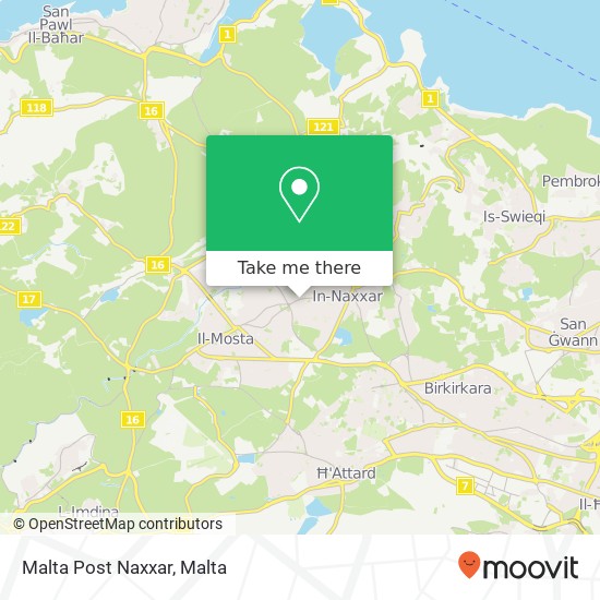 Malta Post Naxxar map