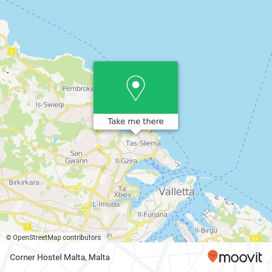 Corner Hostel Malta map