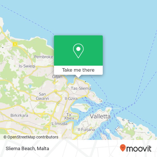 Sliema Beach map