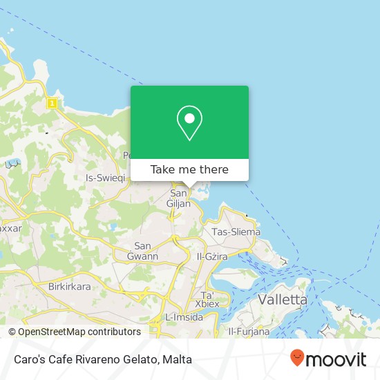 Caro's Cafe Rivareno Gelato map