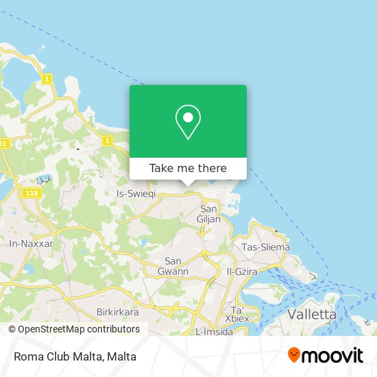 Roma Club Malta map