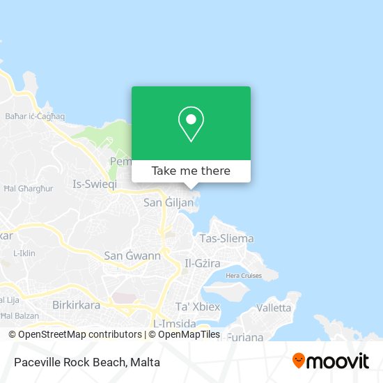 Paceville Rock Beach map