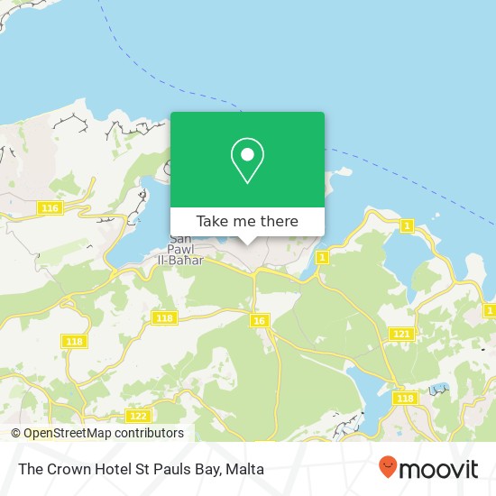 The Crown Hotel St Pauls Bay map