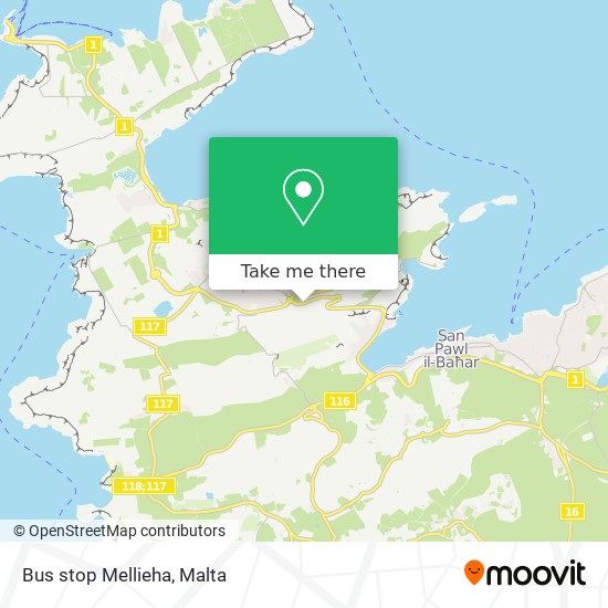 Bus stop Mellieha map