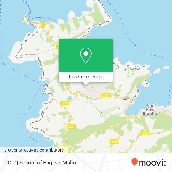 ICTQ School of English map