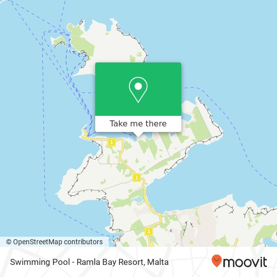 Swimming Pool - Ramla Bay Resort map