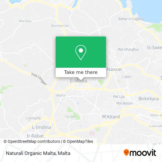 Naturali Organic Malta map