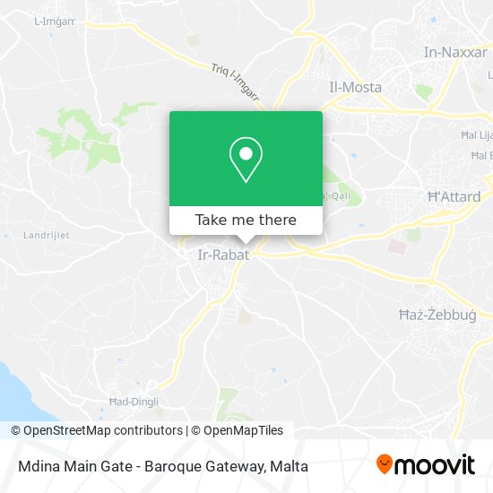 Mdina Main Gate - Baroque Gateway map