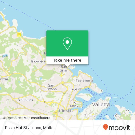 Pizza Hut St.Julians map