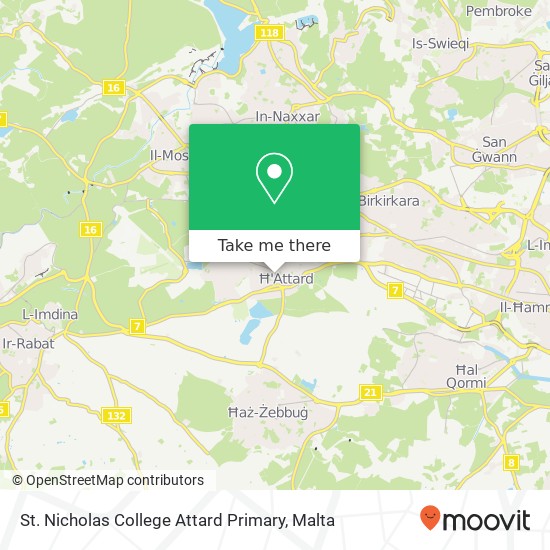 St. Nicholas College Attard Primary map