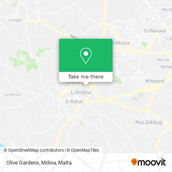Olive Gardens, Mdina map