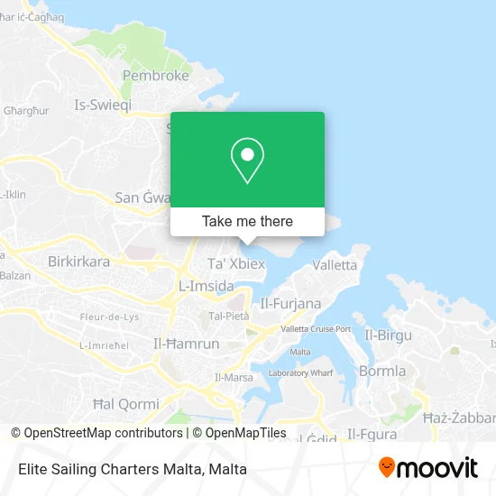 Elite Sailing Charters Malta map