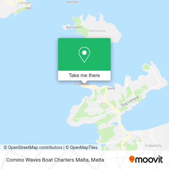 Comino Waves Boat Charters Malta map