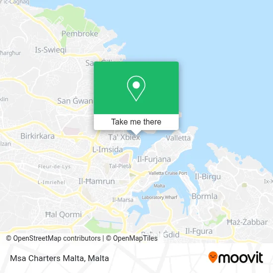 Msa Charters Malta map