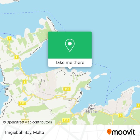 Imġiebaħ Bay map
