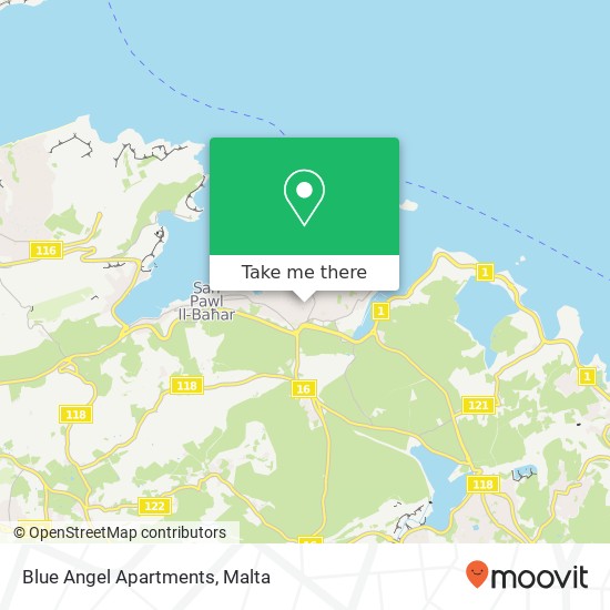 Blue Angel Apartments map