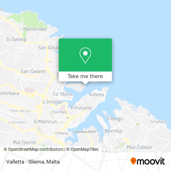 Valletta - Sliema map