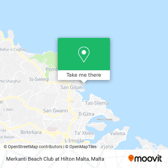 Merkanti Beach Club at Hilton Malta map