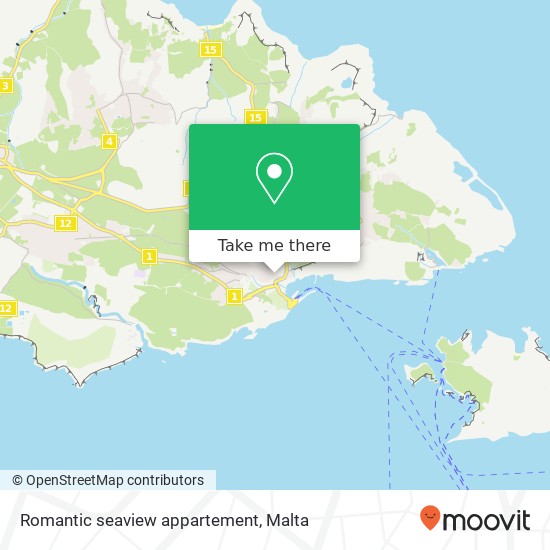 Romantic seaview appartement map