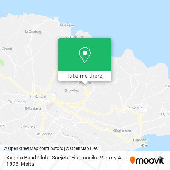 Xaghra Band Club - Soċjeta' Filarmonika Victory A.D. 1898 map