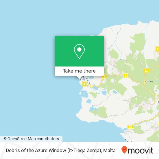 Debris of the Azure Window (it-Tieqa Żerqa) map