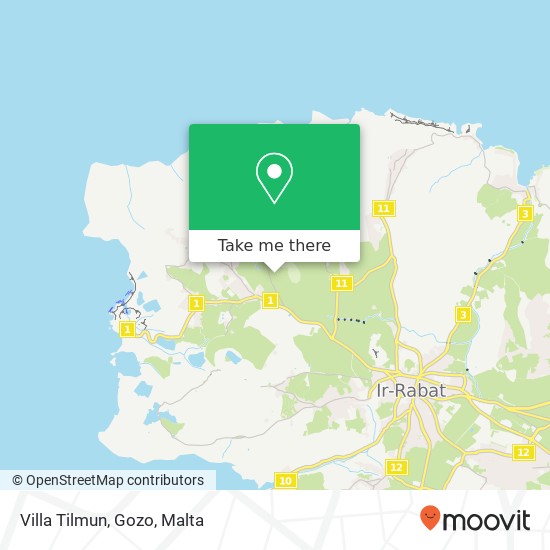 Villa Tilmun, Gozo map