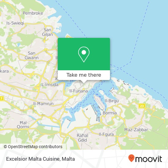 Excelsior Malta Cuisine map