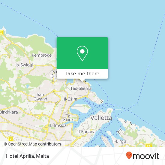 Hotel Aprilia map