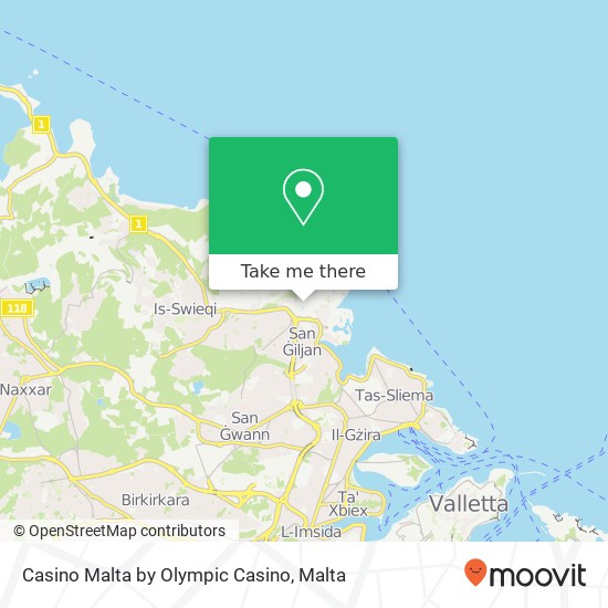 Casino Malta by Olympic Casino map