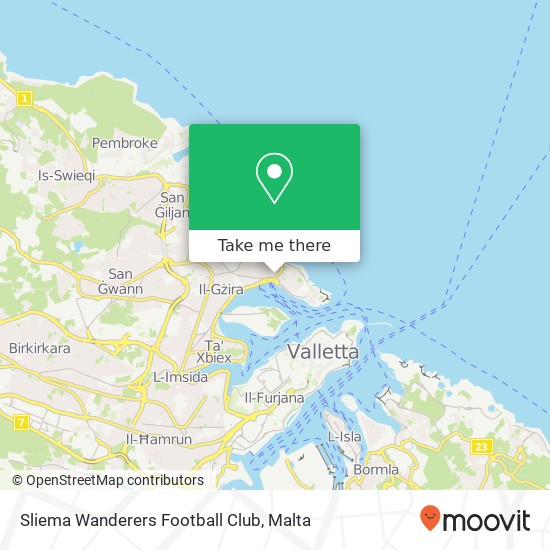 Sliema Wanderers Football Club map