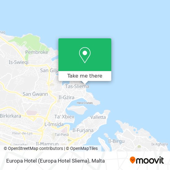 Europa Hotel (Europa Hotel Sliema) map