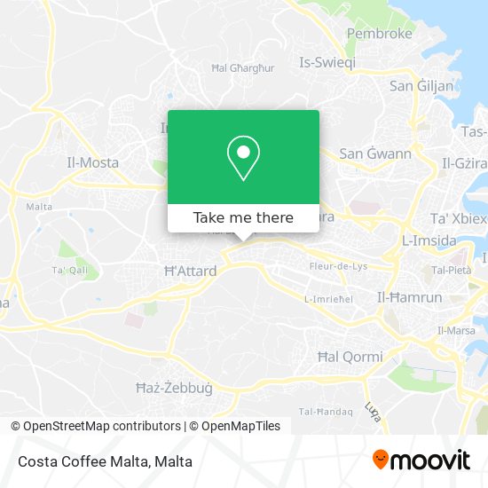 Costa Coffee Malta map