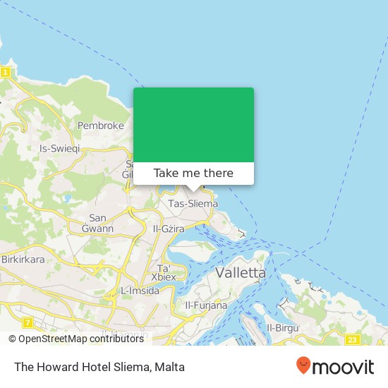 The Howard Hotel Sliema map