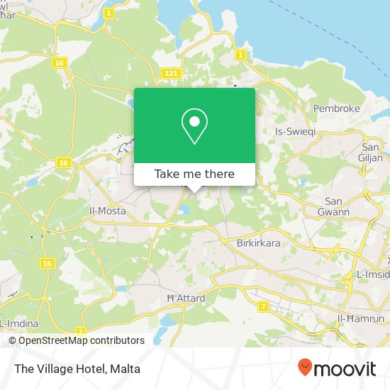 The Village Hotel map