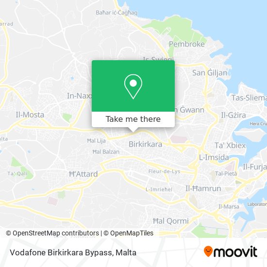 Vodafone Birkirkara Bypass map