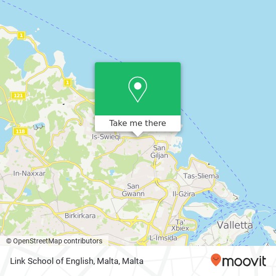 Link School of English, Malta map