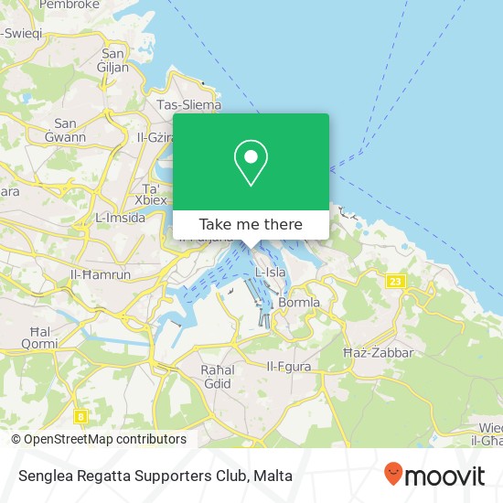 Senglea Regatta Supporters Club map