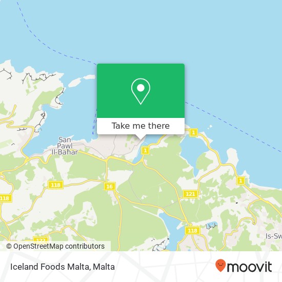 Iceland Foods Malta map