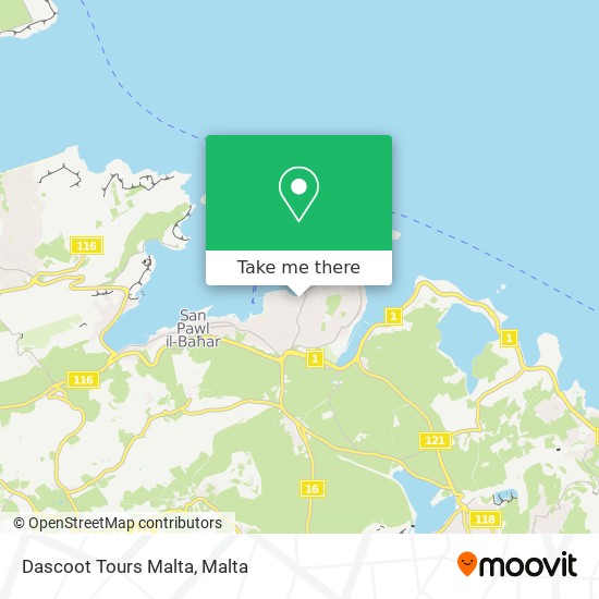Dascoot Tours Malta map