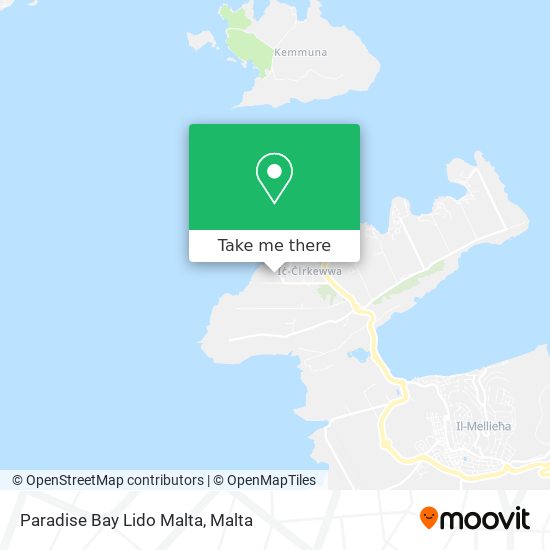 Paradise Bay Lido Malta map