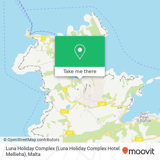 Luna Holiday Complex (Luna Holiday Complex Hotel Mellieha) map