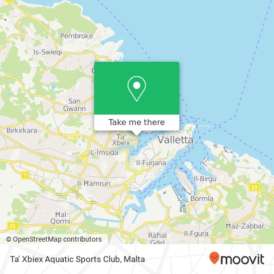 Ta' Xbiex Aquatic Sports Club map
