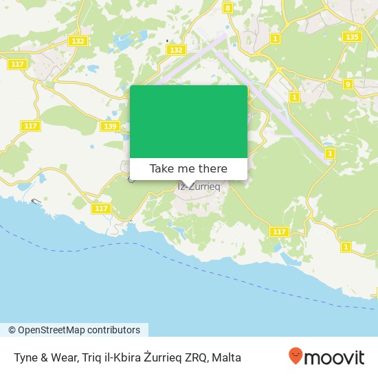 Tyne & Wear, Triq il-Kbira Żurrieq ZRQ map