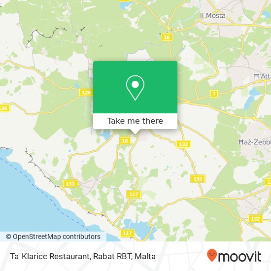 Ta' Klaricc Restaurant, Rabat RBT map