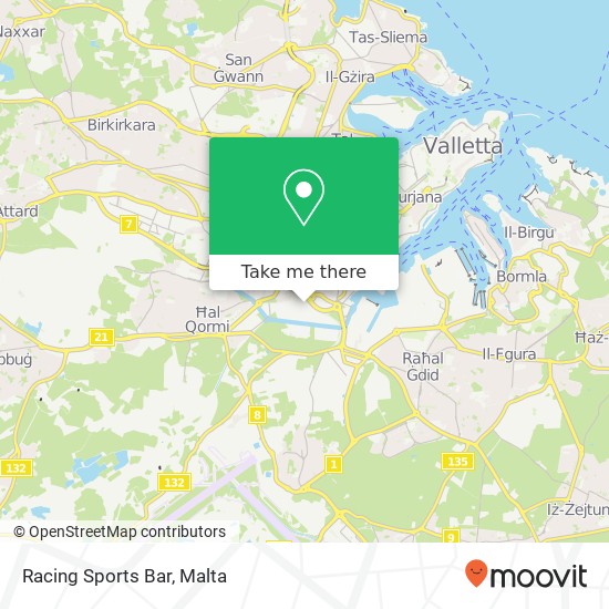 Racing Sports Bar, Marsa MRS map