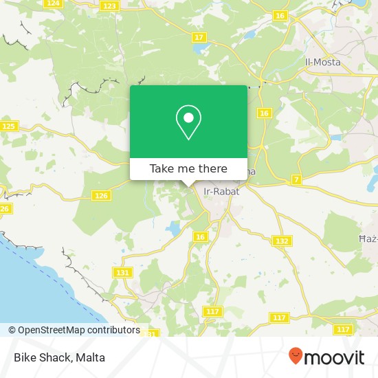 Bike Shack, Triq il-Gargir Rabat RBT map