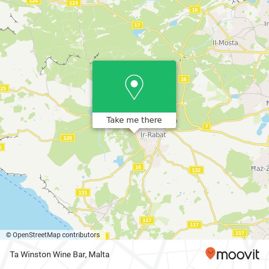 Ta Winston Wine Bar, Vjal il-Ħaddiem Rabat RBT map