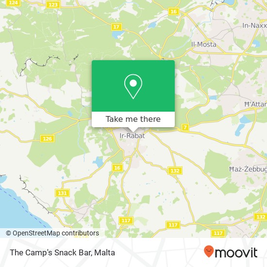 The Camp's Snack Bar, Triq il-Kbira Rabat RBT map