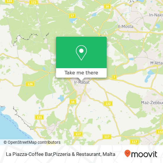 La Piazza-Coffee Bar,Pizzeria & Restaurant, Triq Santa Rita Rabat RBT map